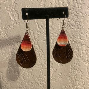 Layered/ double teardrop western earrings